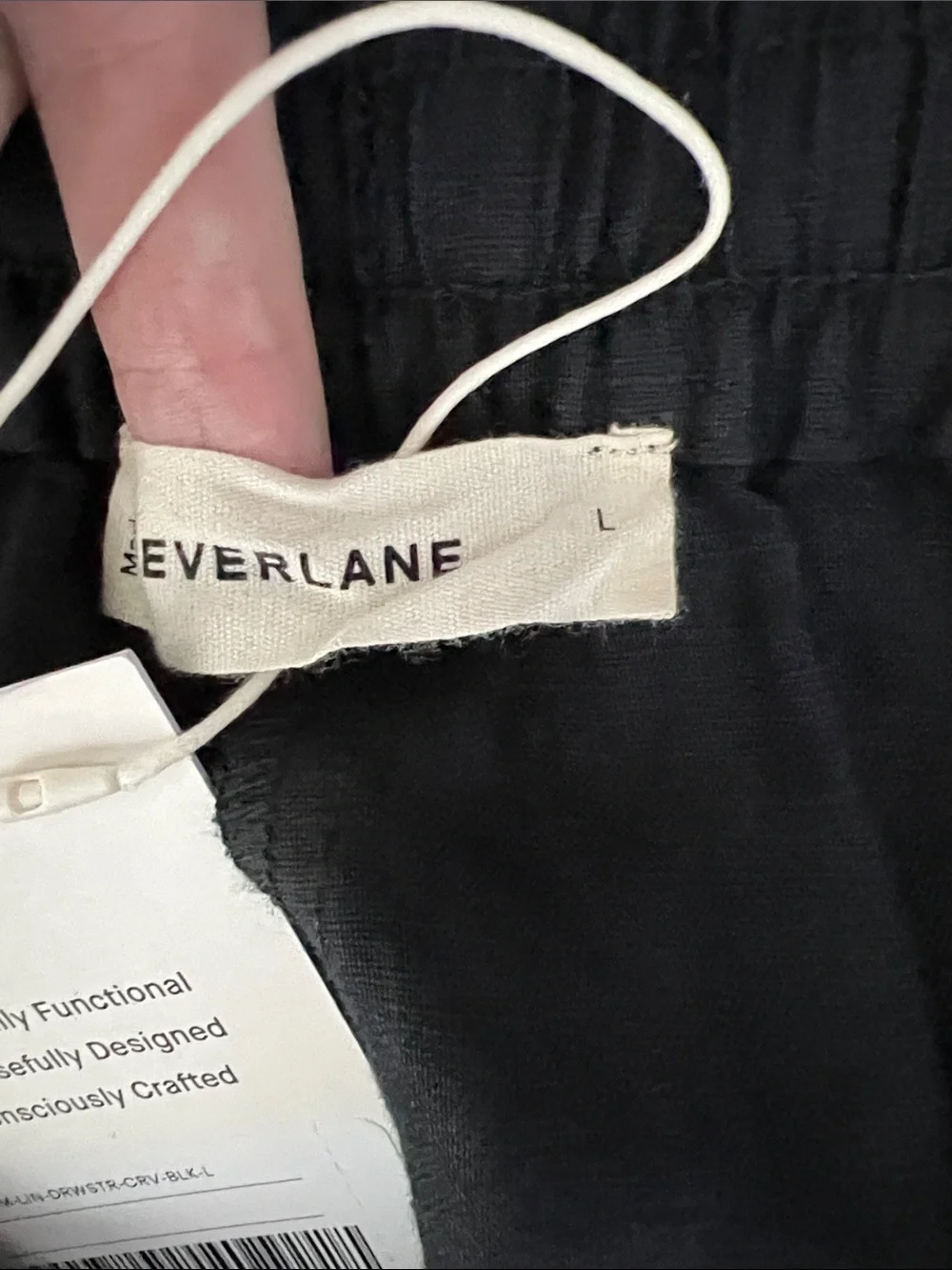 New Everlane THE CARGO CURVE PANT IN LINEN Black Size L